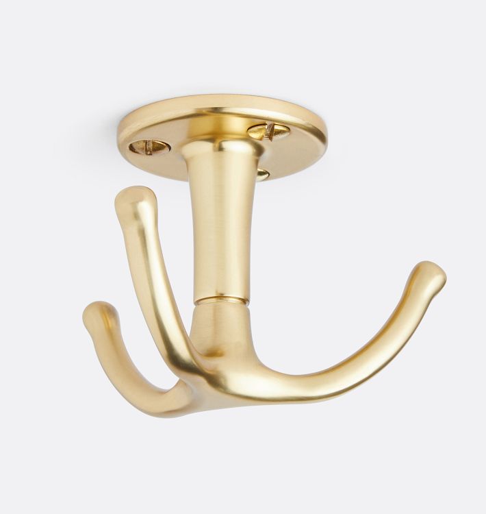 Undermount Triple Hook, Aged Brass