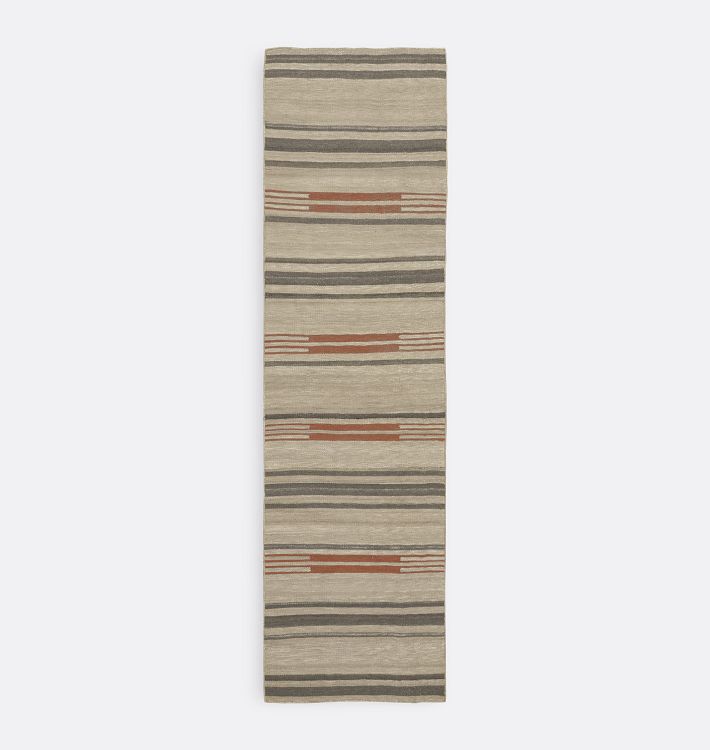 Open Box: Maron Indoor/Outdoor Flatweave Rug, 2.5' x 9' - Ivory and Charcoal