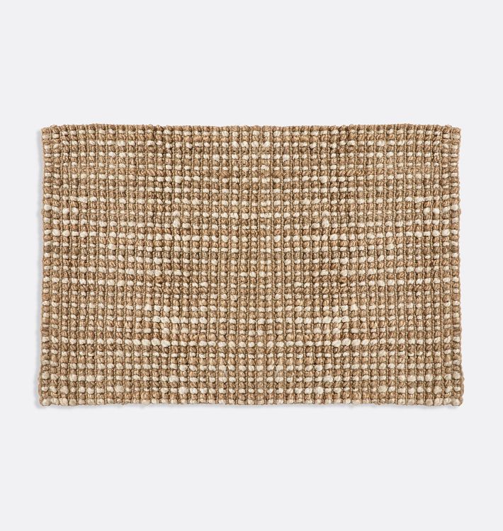 Two-Tone Handspun Jute Doormat, 24" x 36" - Natural and White