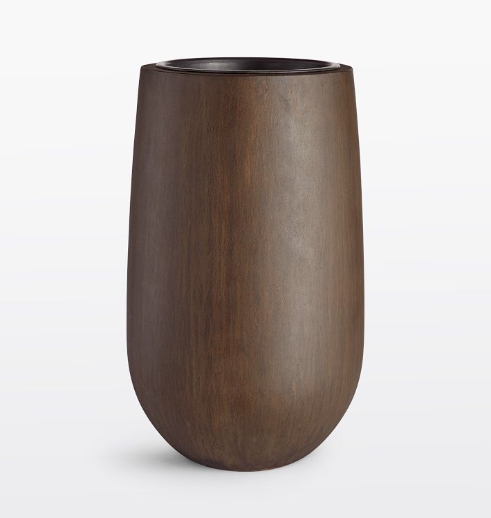 OPEN BOX: Napa Ficonstone Planter, 15.75"D x 26"H - Bark