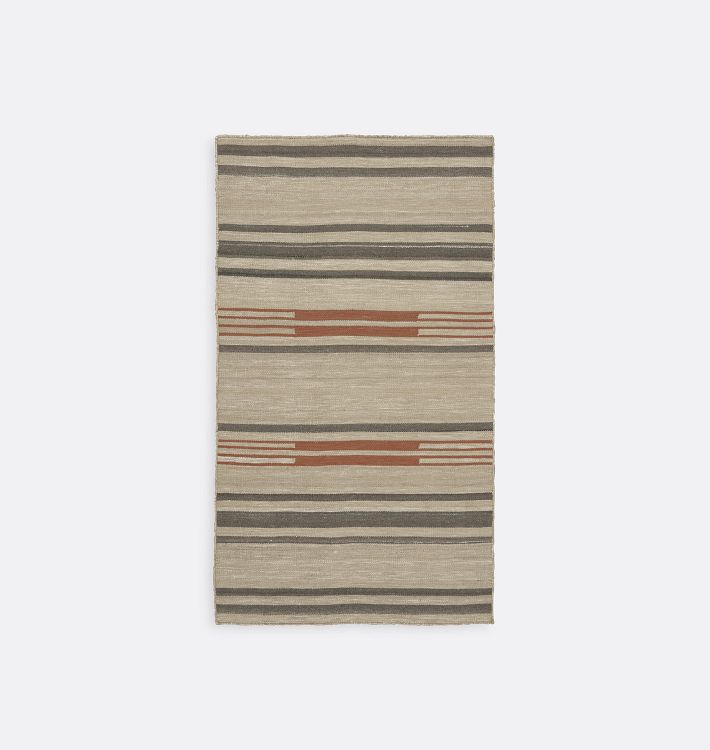 Open Box: Maron Indoor/Outdoor Flatweave Rug, 3' x 5' - Ivory and Charcoal
