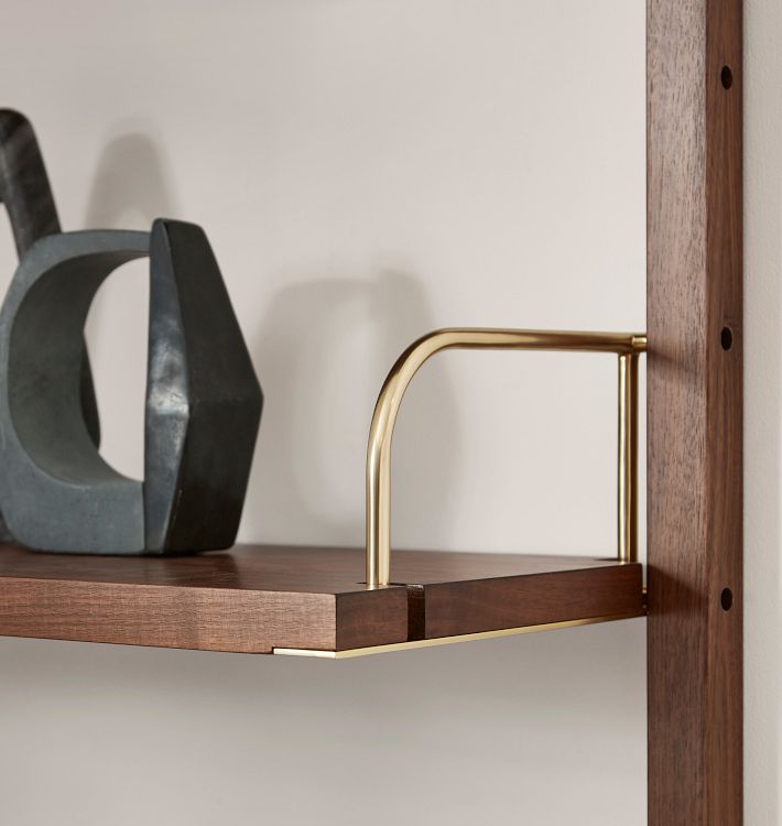 Hart Modular Walnut 3-Shelf Triple Shelving Unit