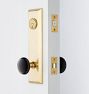 Putman Black Porcelain Knob / Knob Exterior Door Hardware Tube Latch Set