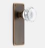 Benson Octagonal Crystal Knob Mortise Interior Door Set, Burnished Antique Passage Right