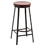 Steel Industrial Stool with Wood Seat