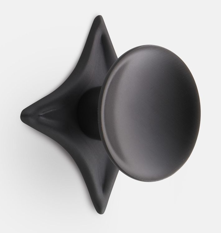 Dish Cabinet Knob With Star Backplate - Oil Rubbed Bronze
