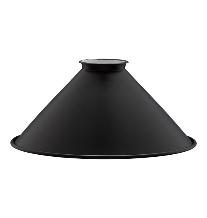 8in. Industrial Painted Steel Cone Shade - Matte Black