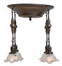 Vintage Colonial Revival 4-Light Chandelier with Stamped Brass Cluster