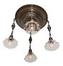 Vintage Colonial Revival 4-Light Chandelier with Stamped Brass Cluster