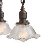 Vintage Colonial Revival 4-Light Chandelier with Stamped Brass Cluster