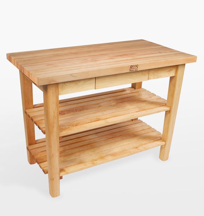 John Boos Classic Country Work Table - Natural Maple