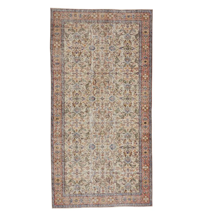 Vintage Hand Knotted Turkish Rug, approx. 5' x 9'
