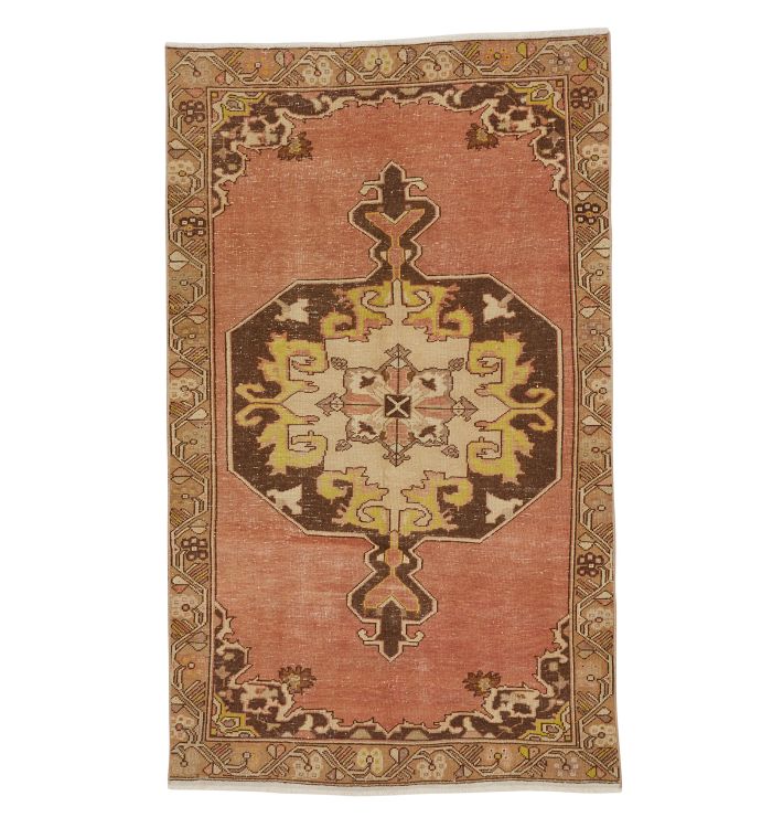 Vintage Hand Knotted Turkish Rug, approx. 4' x 8'
