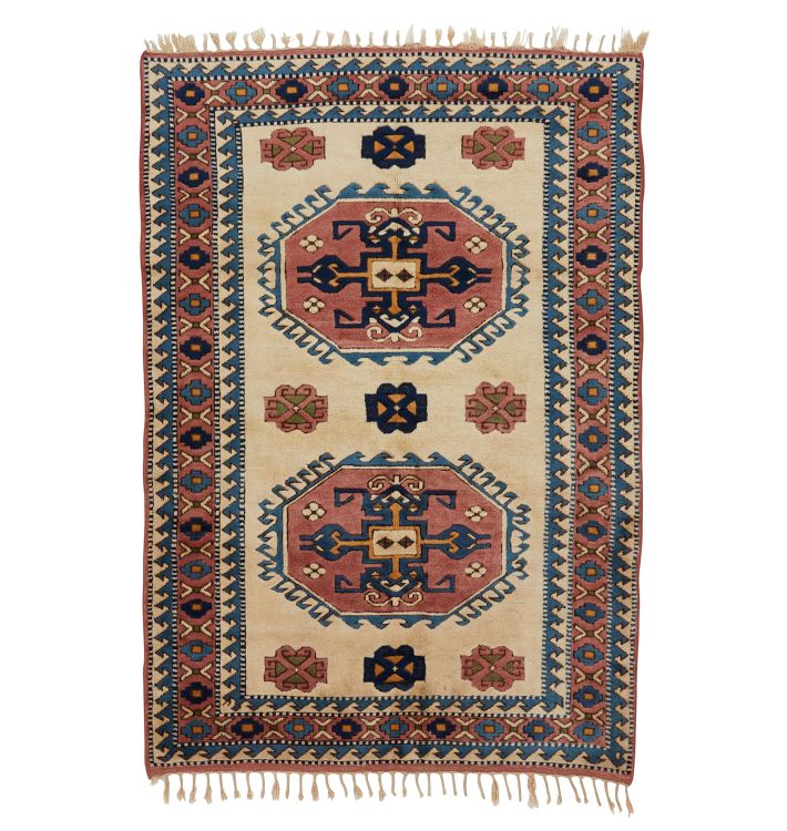 Vintage Hand Knotted Turkish Rug, approx. 5' x 8'