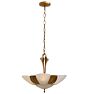 Vintage Art Deco Slipper Shade Chandelier with Central Bowl