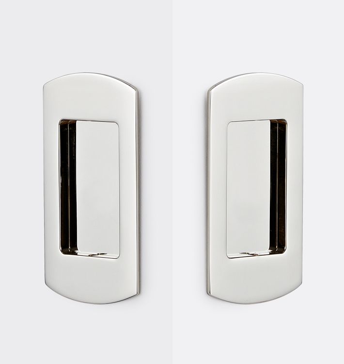 Arched Pocket Door Set, Passage - Polished Nickel