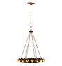 Vintage 20-Light Bronze Classical Revival Ring Chandelier
