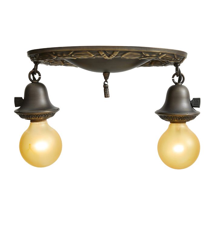 Vintage Flush Mount 2 Light Classical Revival