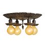 Vintage Flush Mount 4 Light Barebulb Classical Revival