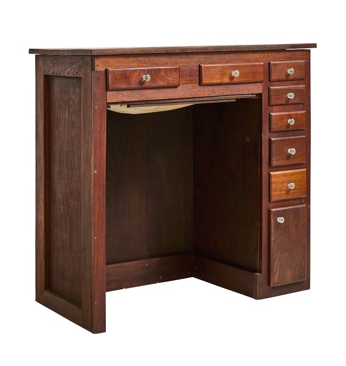 Vintage Desk Jeweler'S Standing 7 Drawers 1 Door