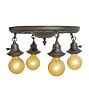 Vintage Flush Mount 4 Light Classical Revival Barebulb