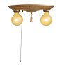 Vintage Flush Mount 2 Light Barebulb Classical