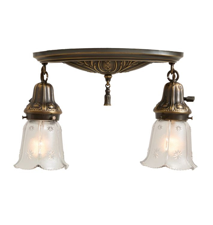 Vintage Flush Mount Classical 2 Light