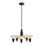 Vintage Chandelier Art Deco 5 Arm Cup Shade Torpedo Body