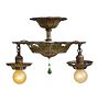 Vintage Flush Mount 2-Light Classical Revival Polychrome