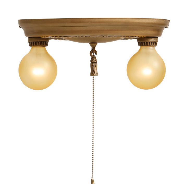 Vintage Flush Barebulb Classical 2 Light