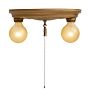 Vintage Flush Barebulb Classical 2 Light