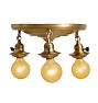 Vintage Flush Mount Traditional 3 Light Barebulb