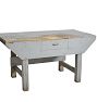 Worn Industrial Grey Painted Workbench