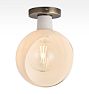 Edendale Semi-Flush Mount, Angled Opal Glass - Burnished Antique