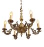 Antique 6-Light Cast Bronze Classical Revival Chandelier with Eagle and Dragon Motifs