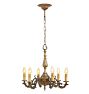Antique 6-Light Cast Bronze Classical Revival Chandelier with Eagle and Dragon Motifs