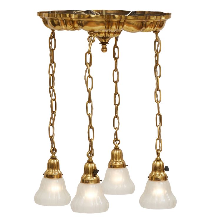 Vintage Sheffield-Style 4-Light Chandelier