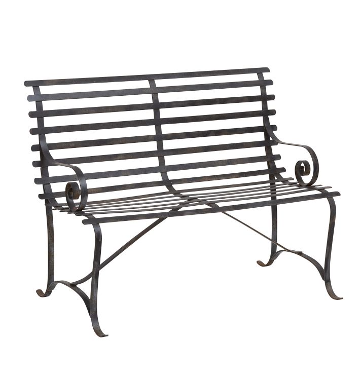 Vintage 42" Strap Iron Bench