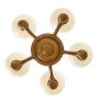 Vintage Art Deco 5-Arm Cup Shade Dimpled Texture Chandelier