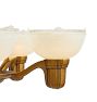 Vintage Art Deco 5-Arm Cup Shade Dimpled Texture Chandelier