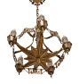 Vintage Art Deco 5-Light Bare-Bulb Candle Chandelier