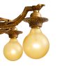 Vintage Classical Revival 5-Light Bare-Bulb Polychrome Chandelier