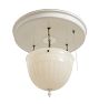 Vintage Traditional Enamel Flush Mount with Opal Shade