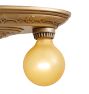 Vintage Classical Revival 2-Light Bare-Bulb Flush Mount with Pull Chain