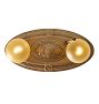 Vintage Classical Revival 2-Light Bare-Bulb Flush Mount with Pull Chain