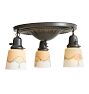 Vintage Classical Revival 3-Light Flush Mount with Painted Cup Shades