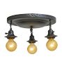 Vintage Classical Revival 3-Light Loop-to-Loop Bare-Bulb Flush Mount