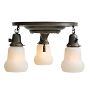 Vintage Classical Revival 3-Light Loop-to-Loop Flush Mount with Frosted Glass Shades