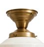 Vintage Traditional Flush Mount with Opaque Acorn Shade