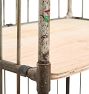 Vintage Industrial Two-Tier Steel Frame Rolling Rack with Plywood Shelving